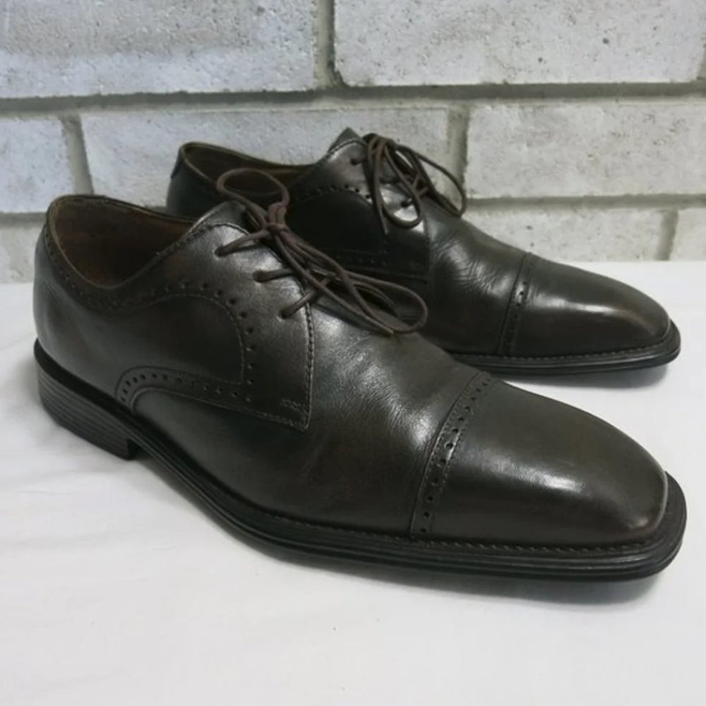 Bass Cap Toe Leather Dress Brogue Oxfords Shoes 10 M